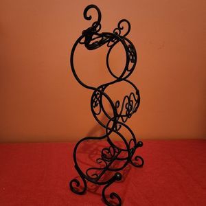 Wine Rack Metal Scroll Design Wine Rack Holds 3 bottles Black Countertop